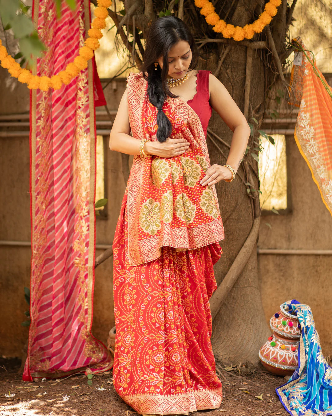 How to Wear a Bandhani Saree for Every Occasion