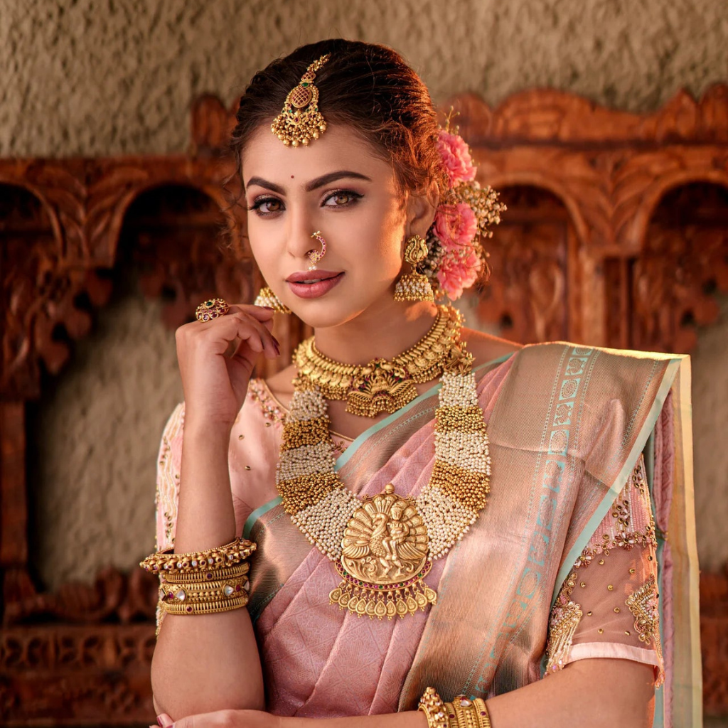 Pink Kanjivaram Saree: Soft Elegance Woven with Royal South Indian Craft