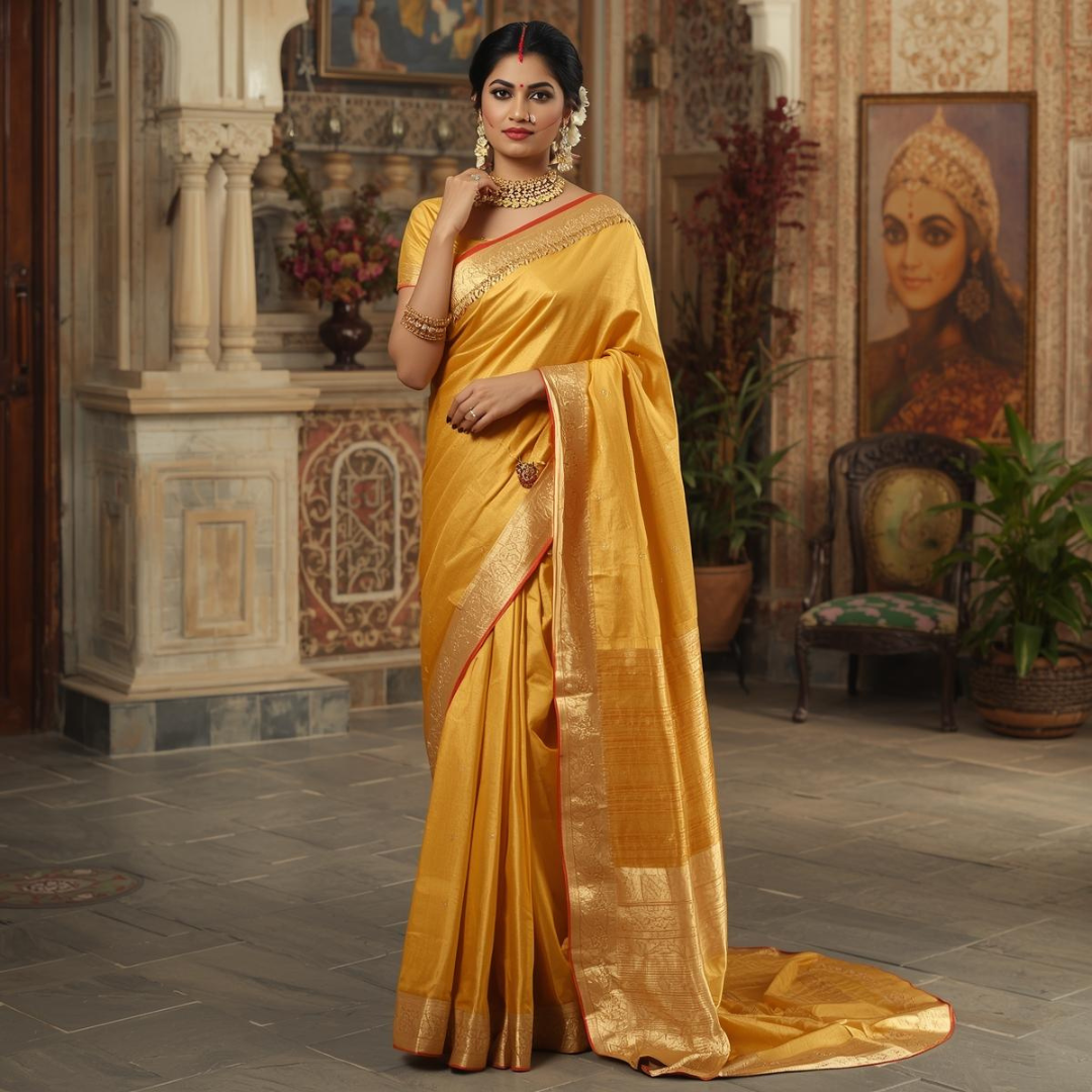 Best Occasions to Wear Golden Kanjivaram Saree | House of Hind