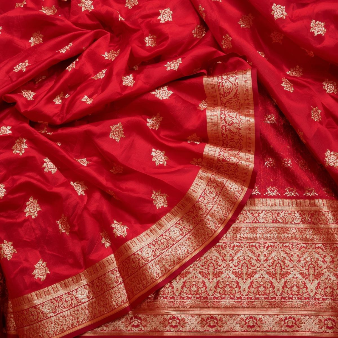 House of Hind Exclusive Red Kanjivaram Saree for Wedding