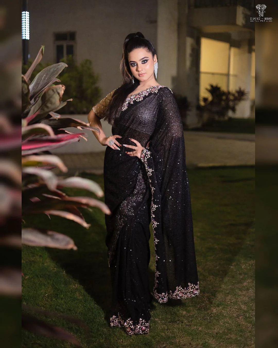 Elevate Your Style with a Stunning Black Saree Look – House of Hind