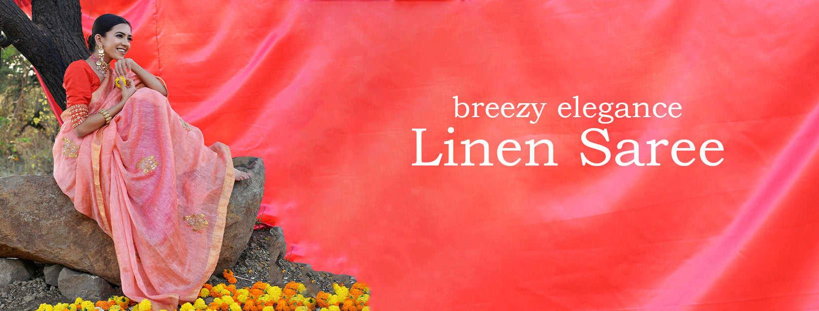 Buy Best Linen Sarees Online | House of Hind