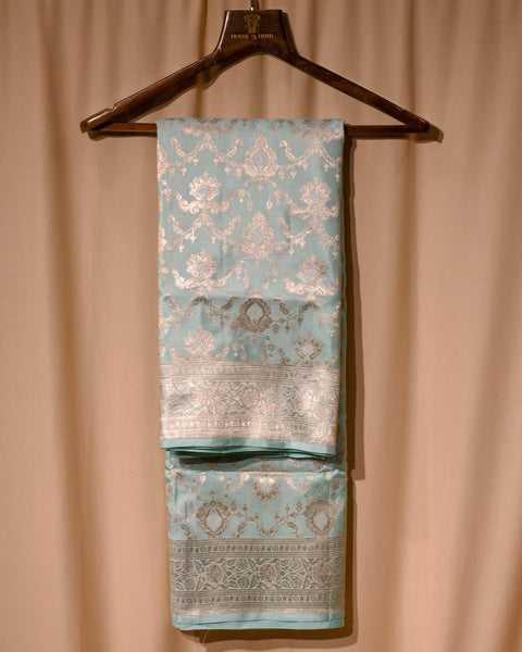 Teal Upada Handloom Pure Silk saree