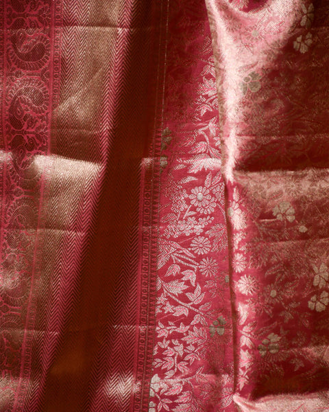 Light Pink Tissue Pure Silk Brocade Kanjivaram saree
