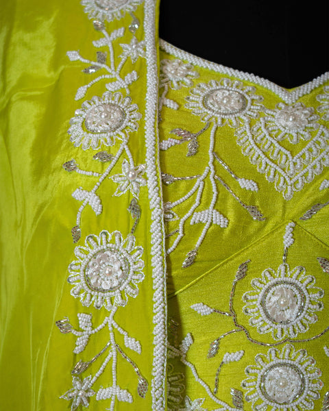 Lemon Green Three-Piece Indo-Western Outfit