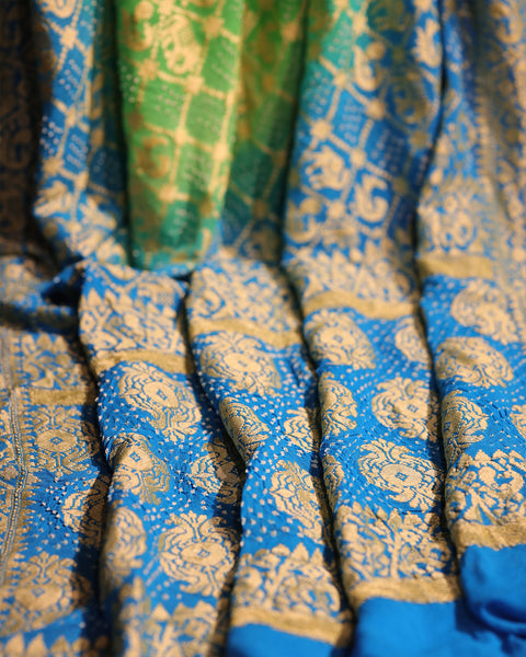 Royal Blue Bandhani Saree.