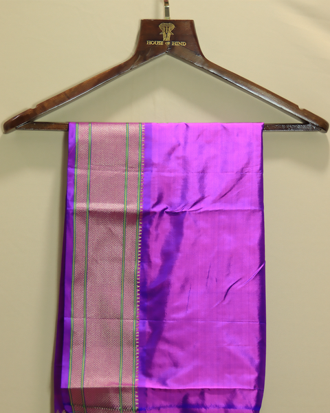 Royal Violet Splendor with Elegant Silver Zari Paithani Saree