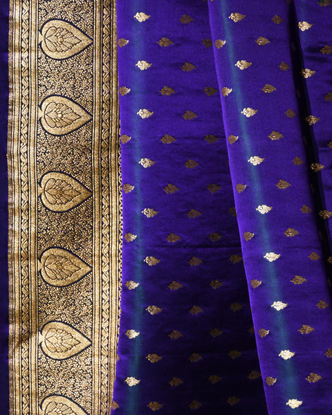 Teal Banarasi Pure Silk saree