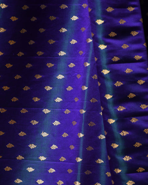 Teal Banarasi Pure Silk saree