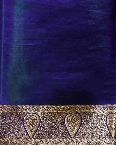 Teal Banarasi Pure Silk saree