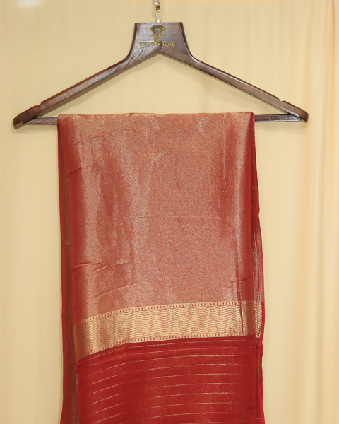 Maroon Bandhani Khaddi Georgette Saree