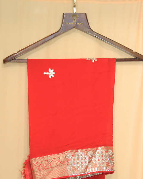 Red Designer Bandhani Saree