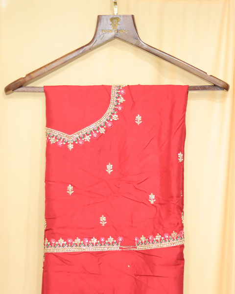 Green Designer Bandhani Saree with Red Blouse