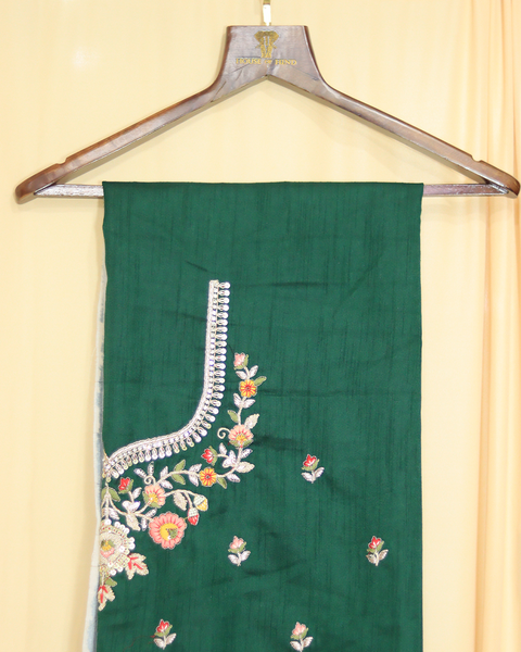 Red Designer Bandhani Saree with Green Blouse