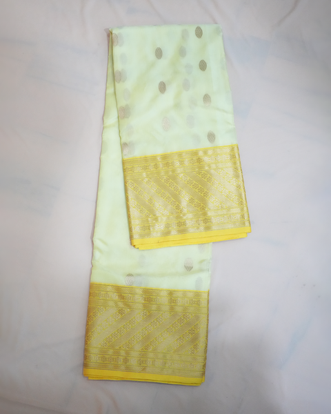 Radiant Yellow Chanderi Silk Saree – A Blend of Tradition & Elegance