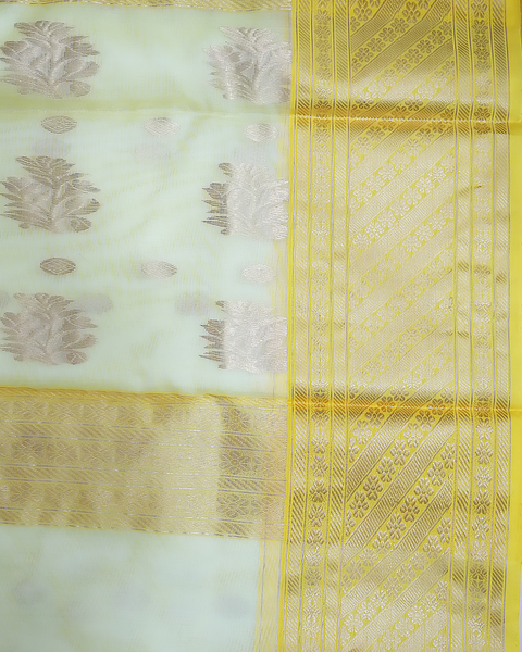 Radiant Yellow Chanderi Silk Saree – A Blend of Tradition & Elegance