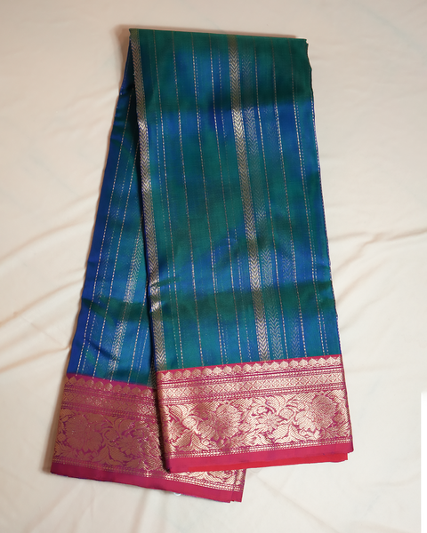 Blue Chanderi Silk Saree – A Timeless Ethnic Elegance