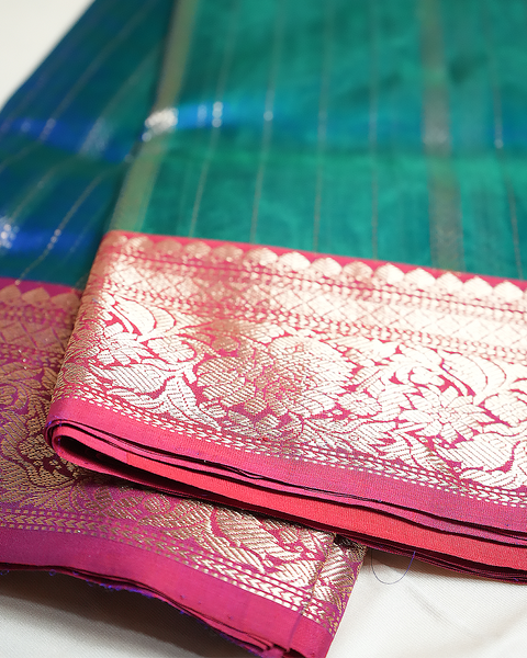 Blue Chanderi Silk Saree – A Timeless Ethnic Elegance