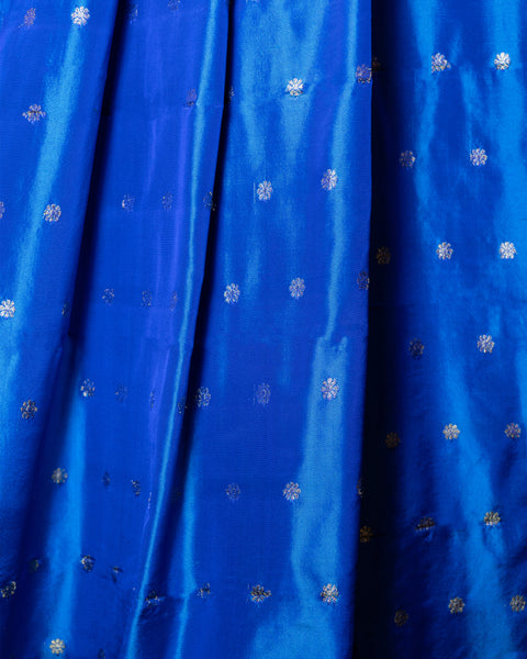 Royal Blue Pure Silk Paithani Saree with Golden Zari Chatai Border and Traditional Pallu