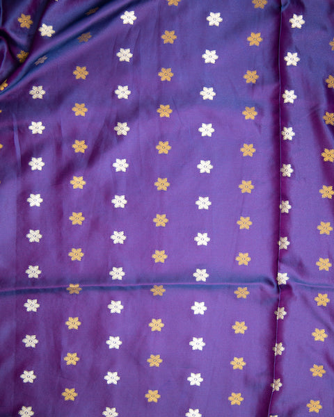 Purple Satin Saree