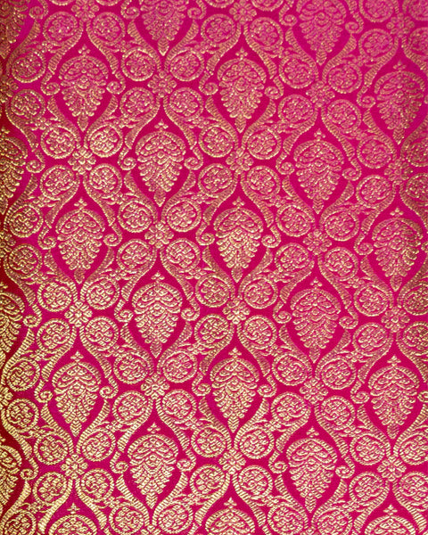 Pink Tissue Kanjeevaram Saree with Intricate Zari Work and Golden Zari Border