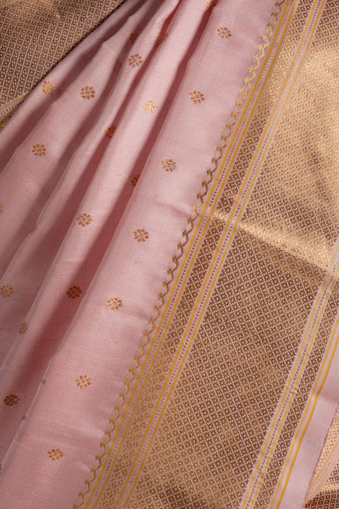 Baby Pink Handwoven Kalanjali Mastani Paithani Saree with Tilgul Butti