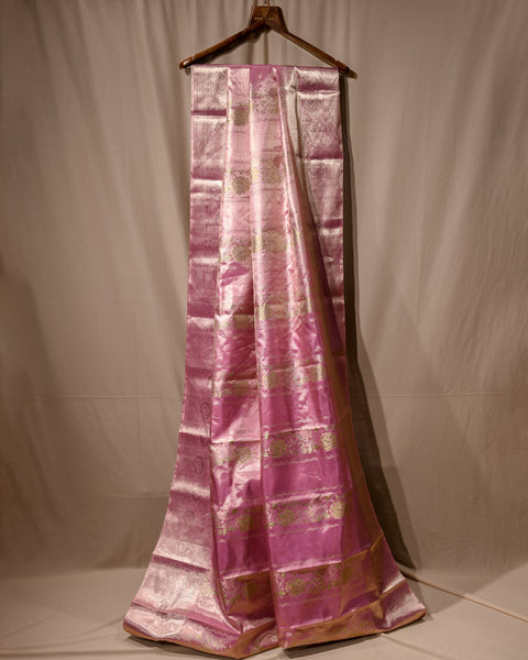 Tissue Brocade Pink Kanjivaram Saree