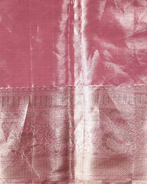 Tissue Brocade Pink Kanjivaram Saree