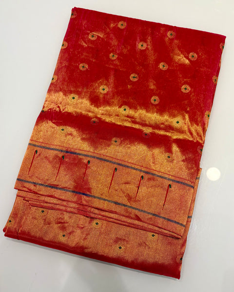 Peach Tissue Single Muniya Paithani