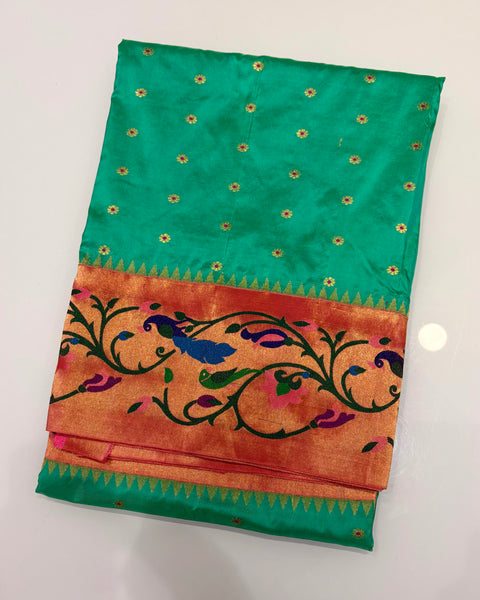 Aqua Blue Pure Silk Paithani