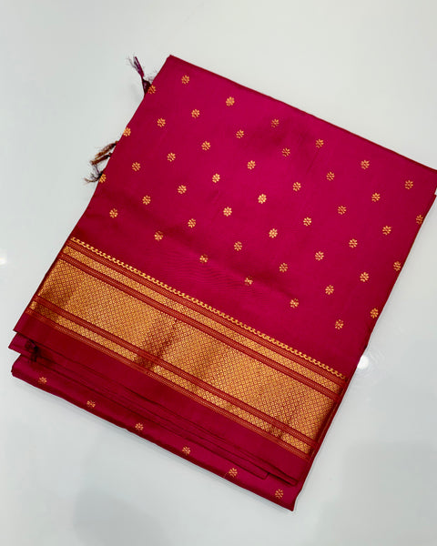 Pink Pure silk traditional maharani paithani