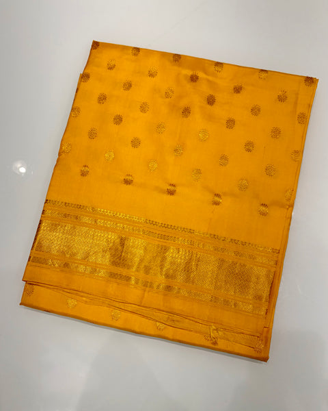 Yellow Pure silk traditional maharani paithani