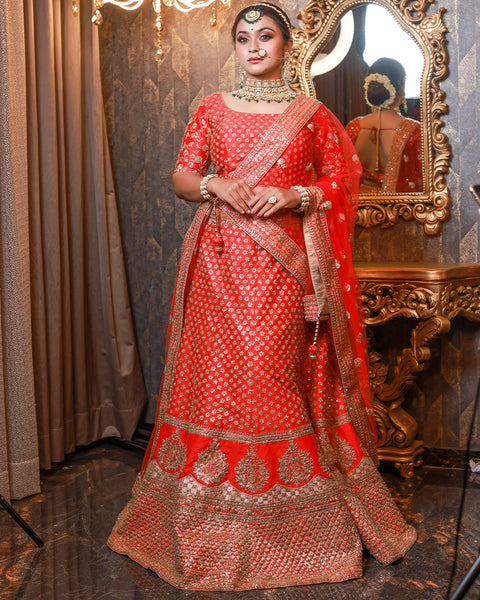 Orange Bridal Lehenga