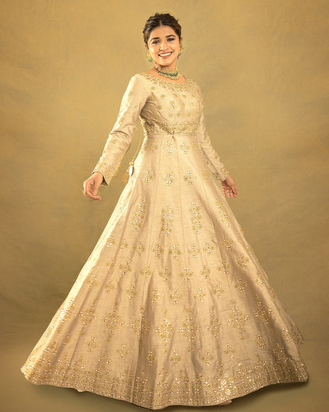 Light Beige Light Gown Anarkali Style