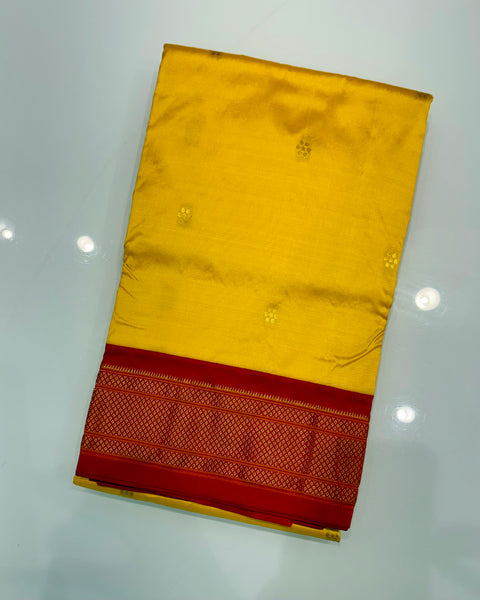 yellow Pure silk paithani