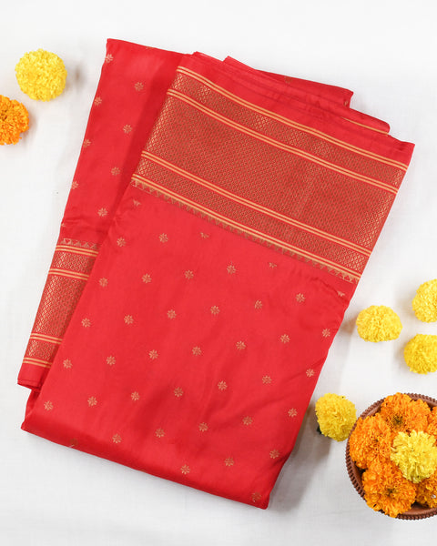 Red Semi Silk Paithani Saree