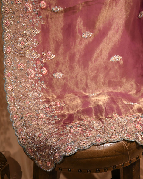 Light Pink Dola Silk Saree