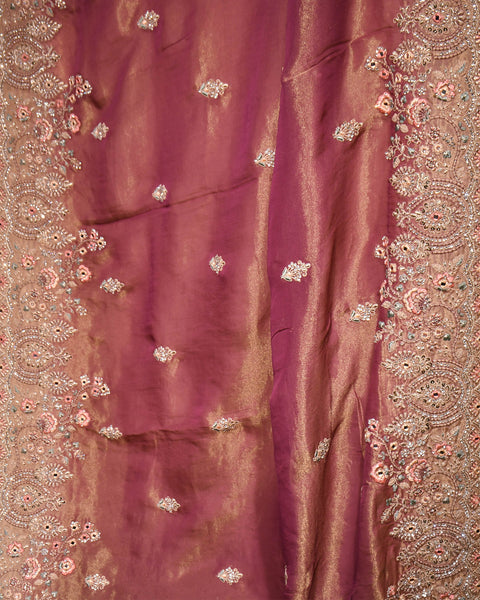 Light Pink Dola Silk Saree