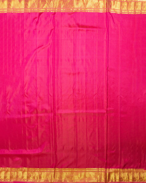 Rani Pink Paithani Saree with Traditional Border and Pallu