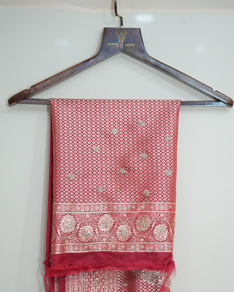 RegaLMaroon Banarasi Silk Saree – A Timeless Masterpiece