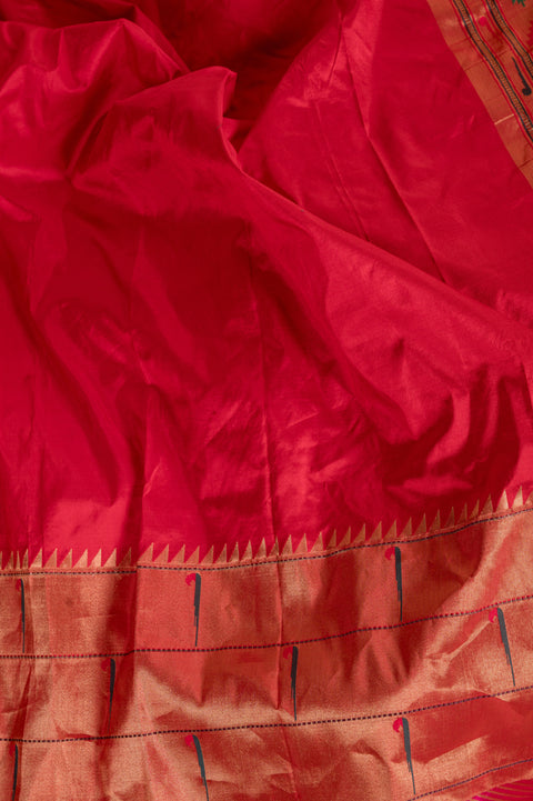 Pink Lining Triple Muniya Pure Silk Handwoven Saree