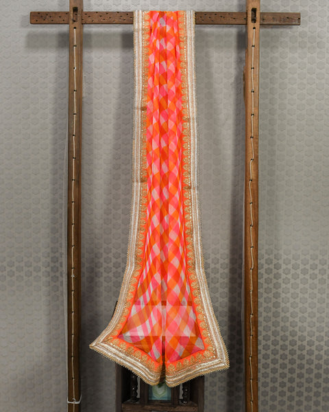 Pure Shiffon Orange Dupatta