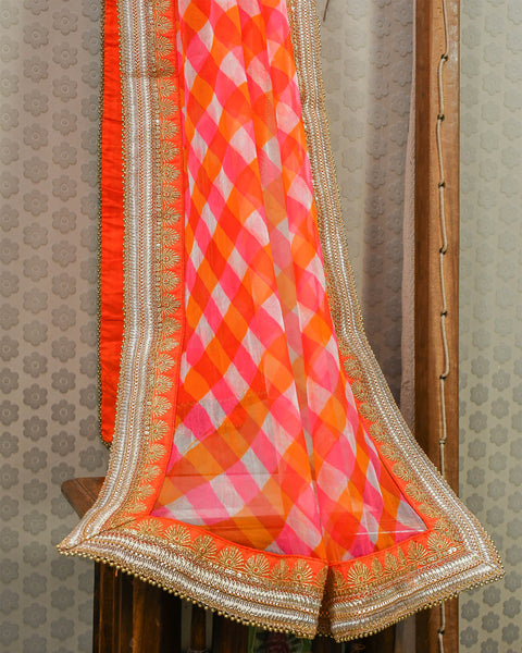 Pure Shiffon Orange Dupatta