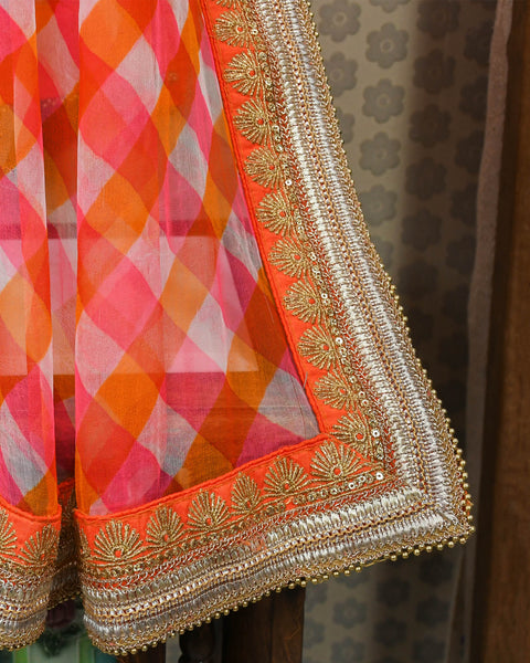 Pure Shiffon Orange Dupatta