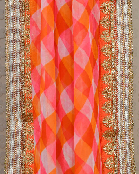 Pure Shiffon Orange Dupatta