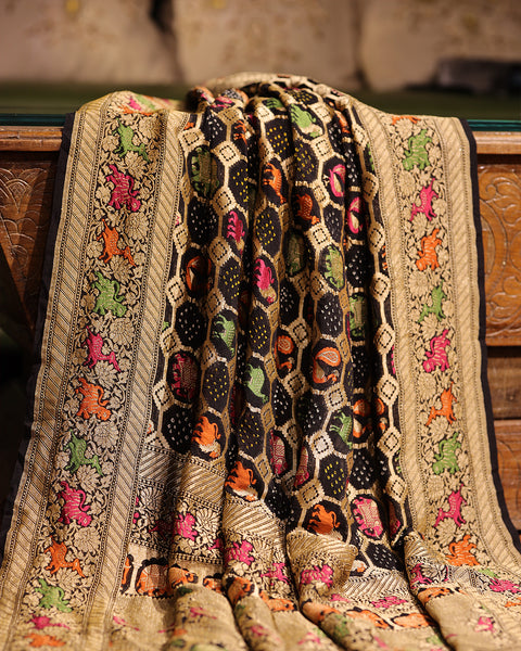 Black Bandhani Saree