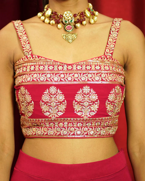 Rani Pink Three-Piece Indo-Western Outfit