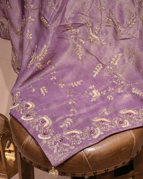 Lavender Dola Pure Silk Saree