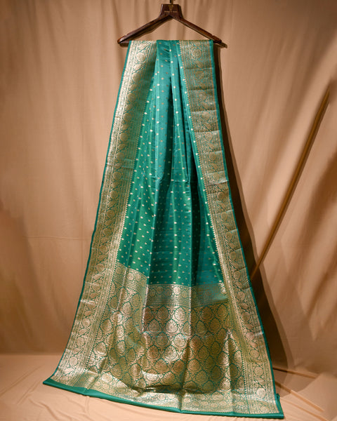 Green Banarasi Pure Silk Saree