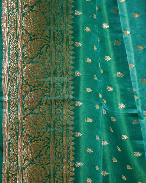 Green Banarasi Pure Silk Saree